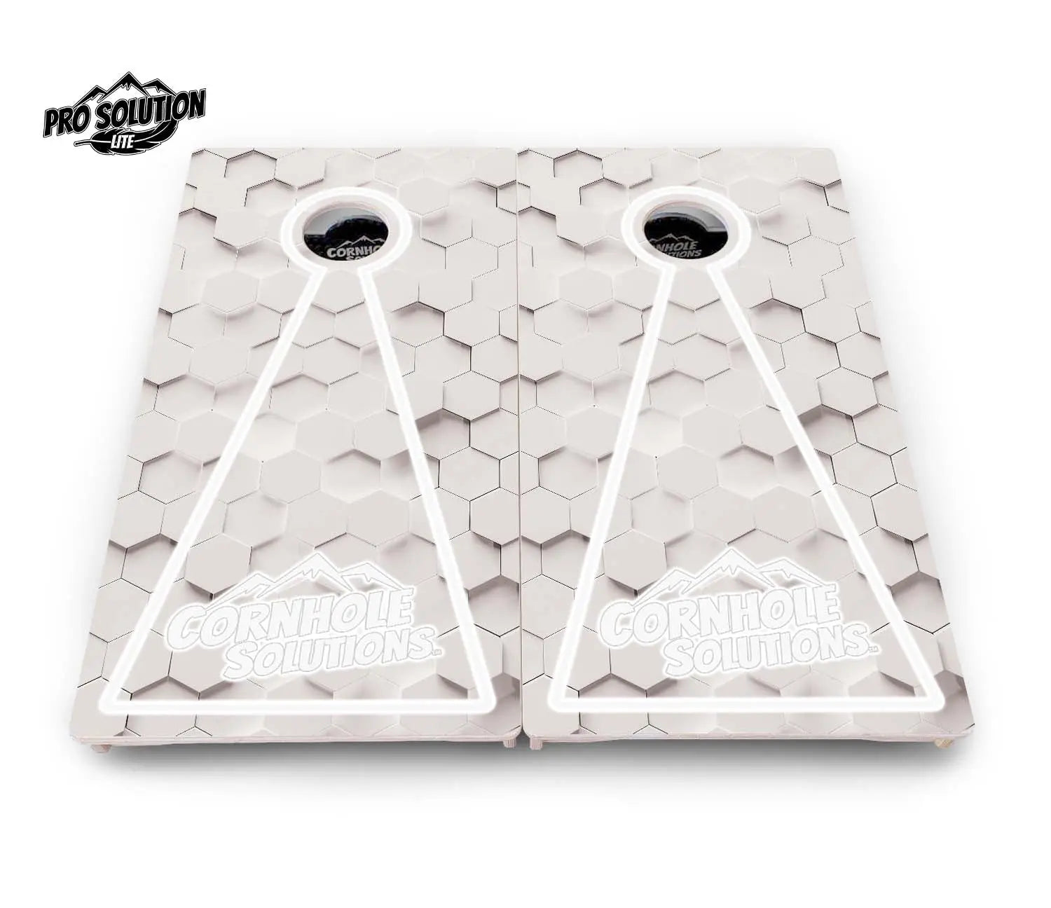 Glow Hole White Cornhole Boards - Pro Solution Lite Series by Cornhole Solutions, custom cornhole board detail photo 8