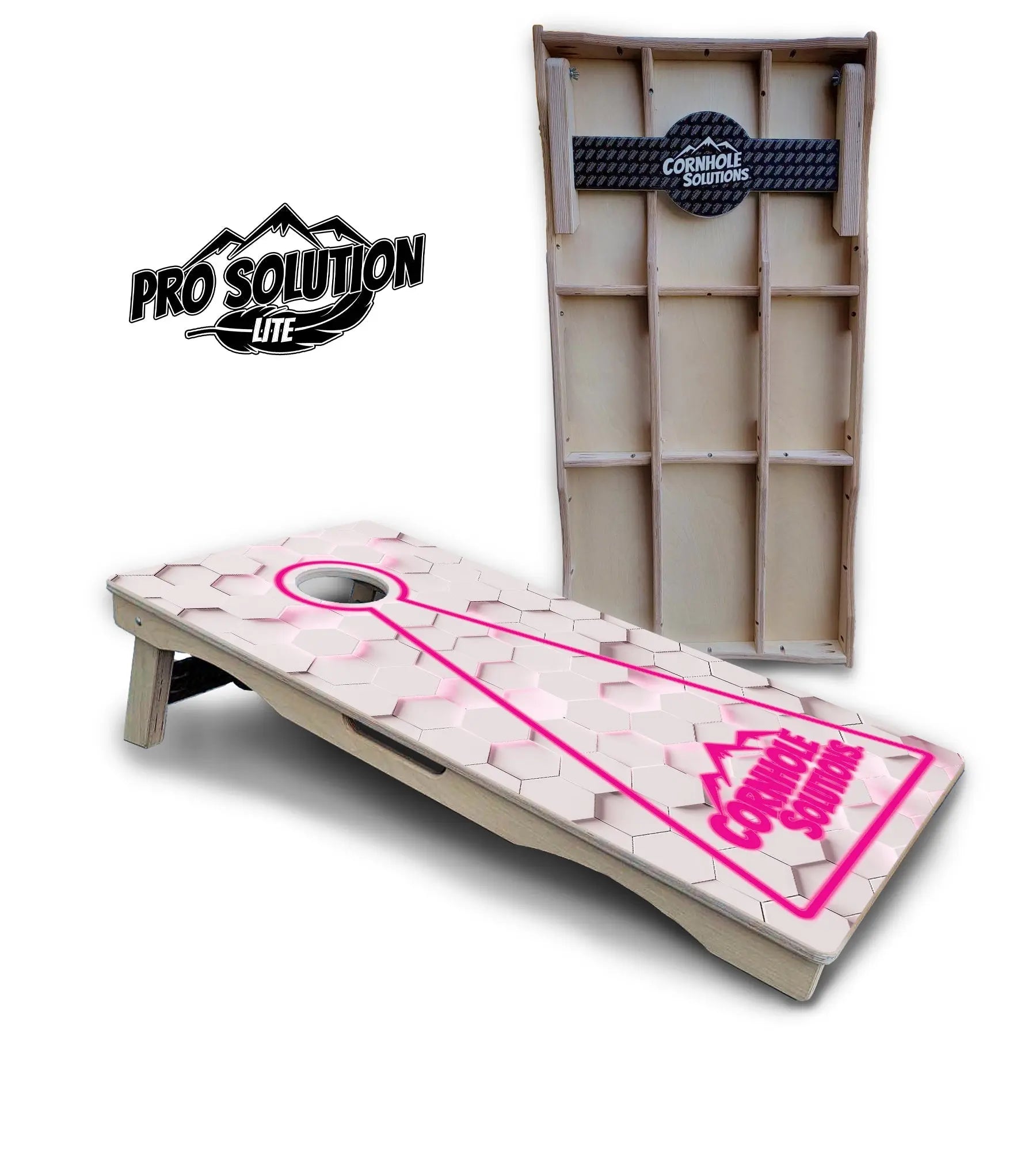 Glow Hole White Cornhole Boards - Pro Solution Lite Series by Cornhole Solutions, custom cornhole board detail photo 17