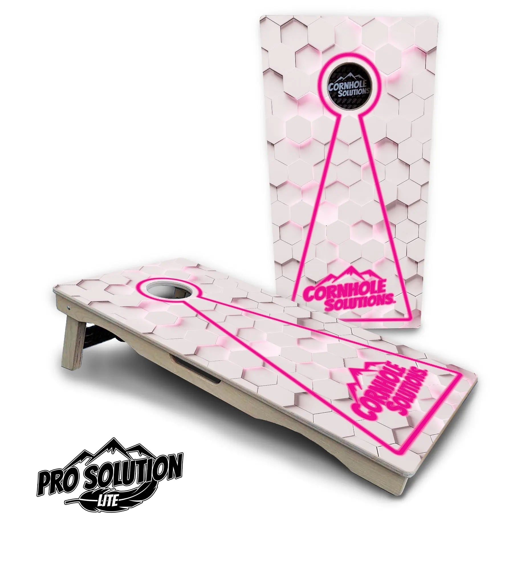 Glow Hole White Cornhole Boards - Pro Solution Lite Series by Cornhole Solutions, custom cornhole board detail photo 18