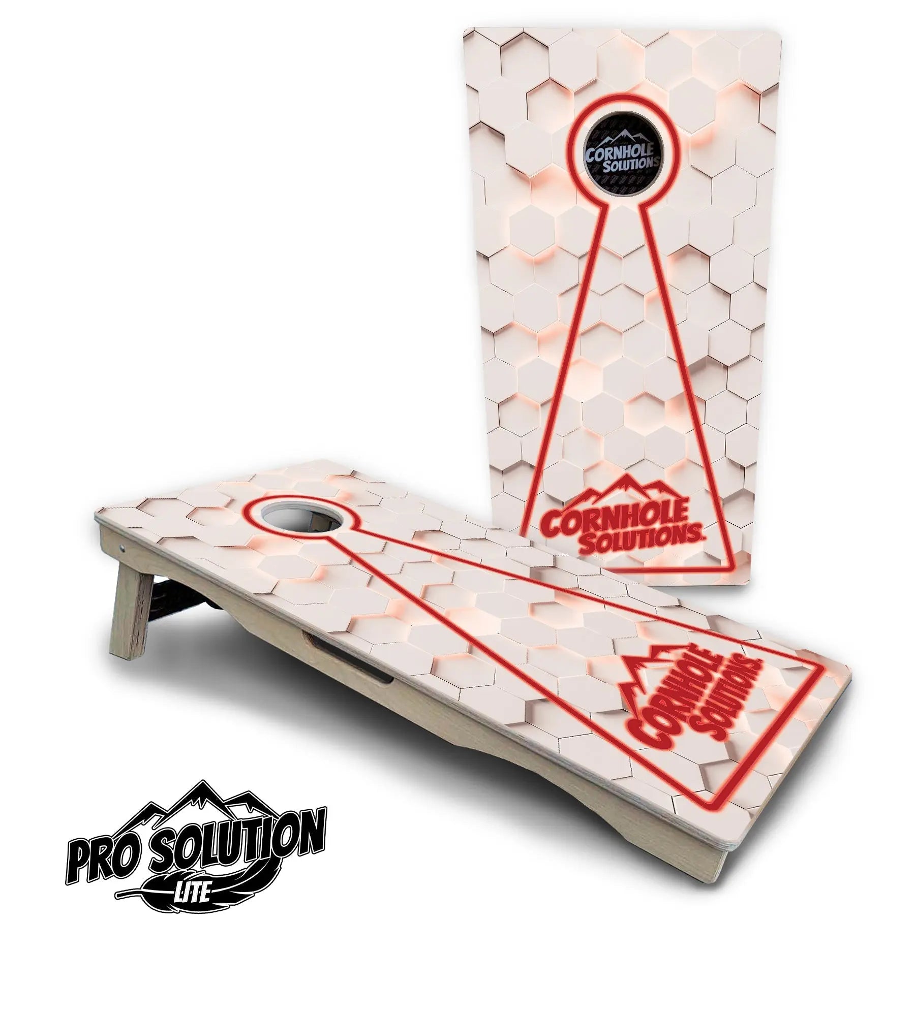 Glow Hole White Cornhole Boards - Pro Solution Lite Series by Cornhole Solutions, custom cornhole board detail photo 22