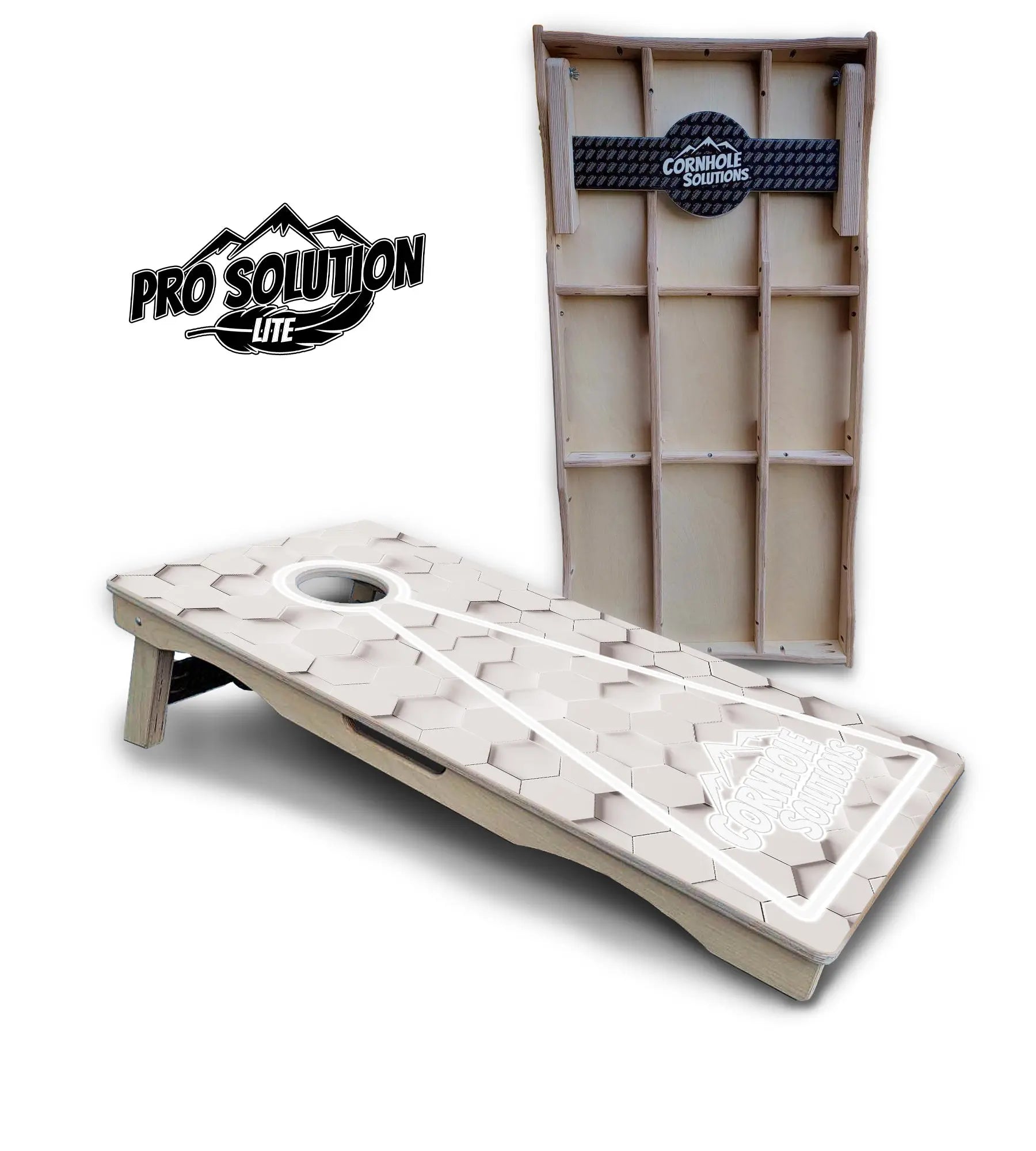 Glow Hole White Cornhole Boards - Pro Solution Lite Series by Cornhole Solutions, custom cornhole board detail photo 23