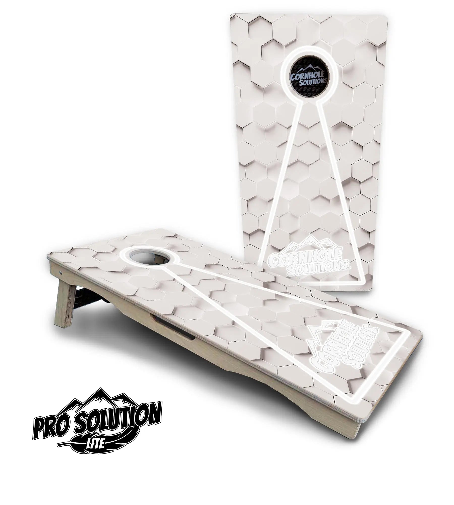 Glow Hole White Cornhole Boards - Pro Solution Lite Series by Cornhole Solutions, custom cornhole board detail photo 24