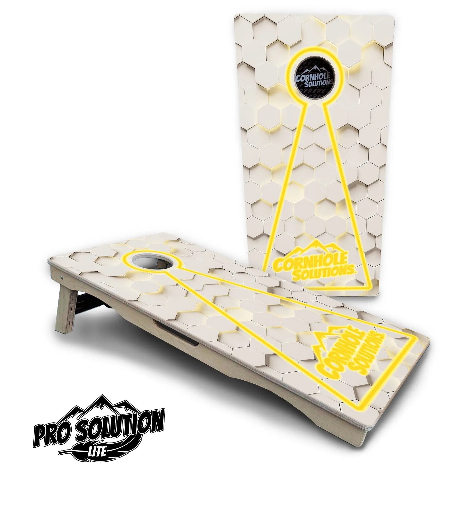 Glow Hole White Cornhole Boards - Pro Solution Lite Series by Cornhole Solutions, custom cornhole board detail photo 26
