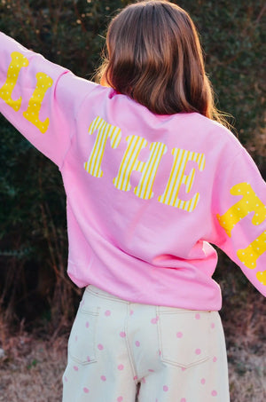 God Is Good Pink Sweatshirt by Southern Bliss Company, Southern lifestyle apparel detail photo 4