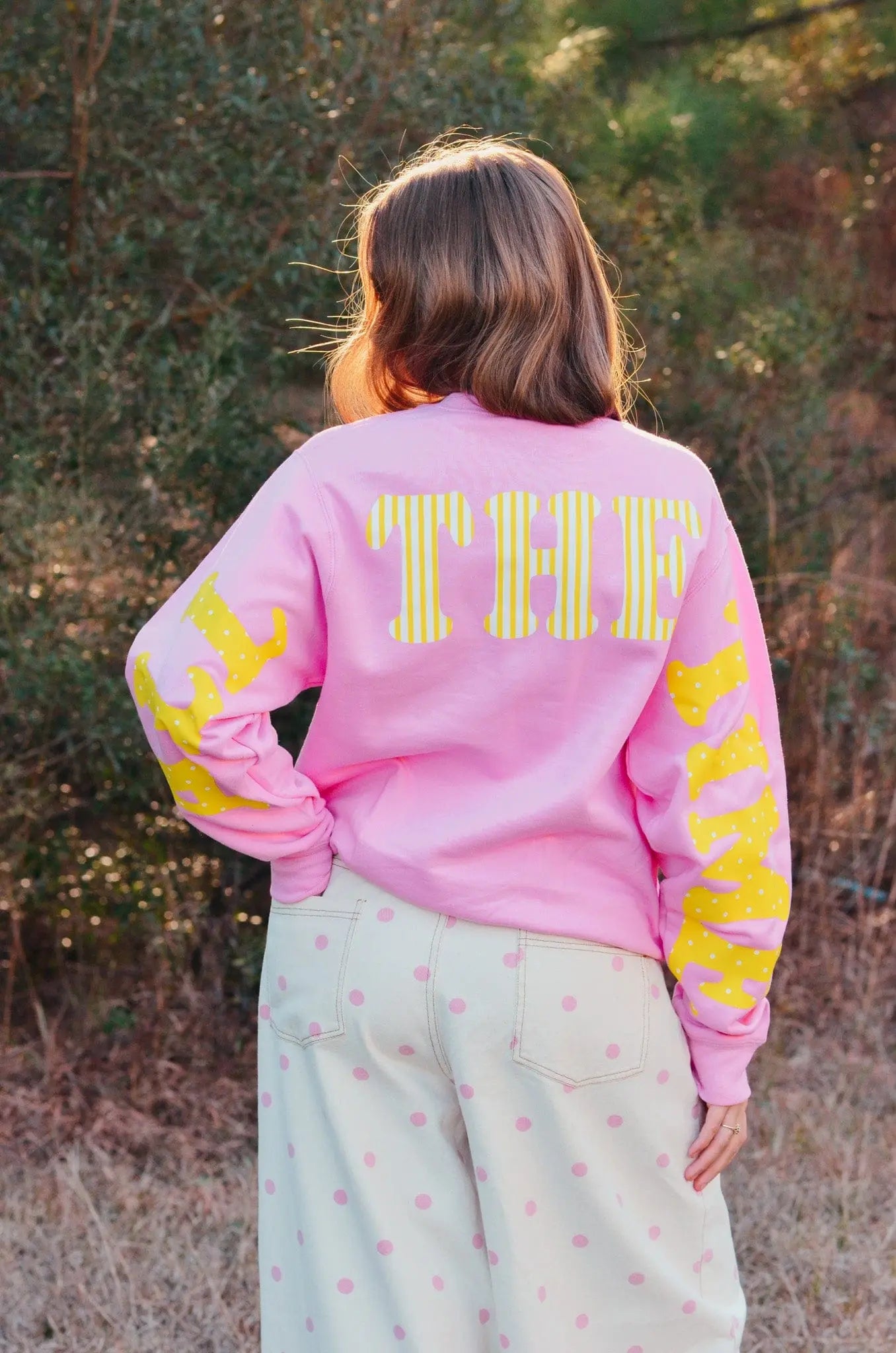 God Is Good Pink Sweatshirt by Southern Bliss Company, Southern lifestyle apparel detail photo 5