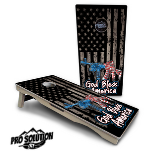 God Bless America Cornhole Boards - Pro Solution Lite Series by Cornhole Solutions, custom cornhole board detail photo 4