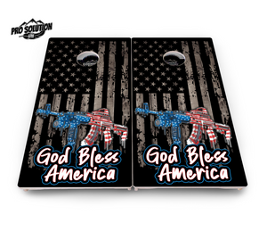 God Bless America Cornhole Boards - Pro Solution Lite Series by Cornhole Solutions, custom cornhole board detail photo 2