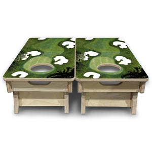 Golf Course - Mini or Vacation Size Cornhole Boards by Cornhole Solutions, custom cornhole board detail photo 4