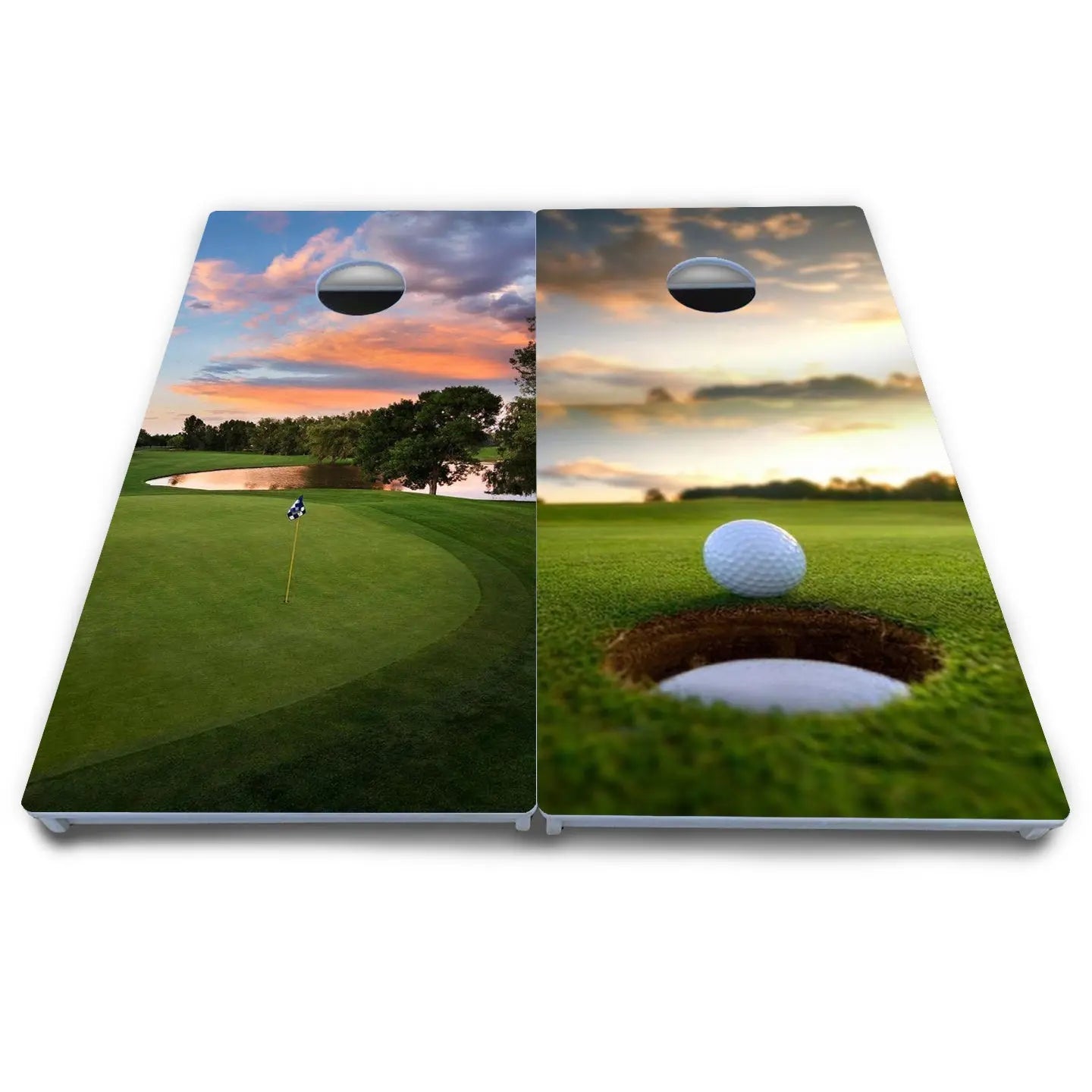 Golf Course Sunset Cornhole Boards - All Weather Series by Cornhole Solutions, custom cornhole board detail photo 8