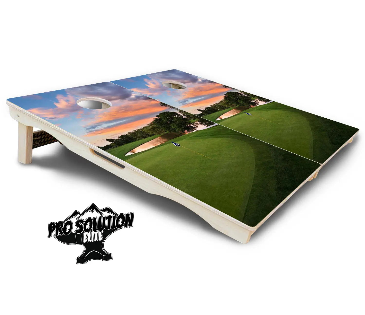 Golf Course Sunset Cornhole Boards - Pro Solution Elite Series by Cornhole Solutions, custom cornhole board detail photo 6