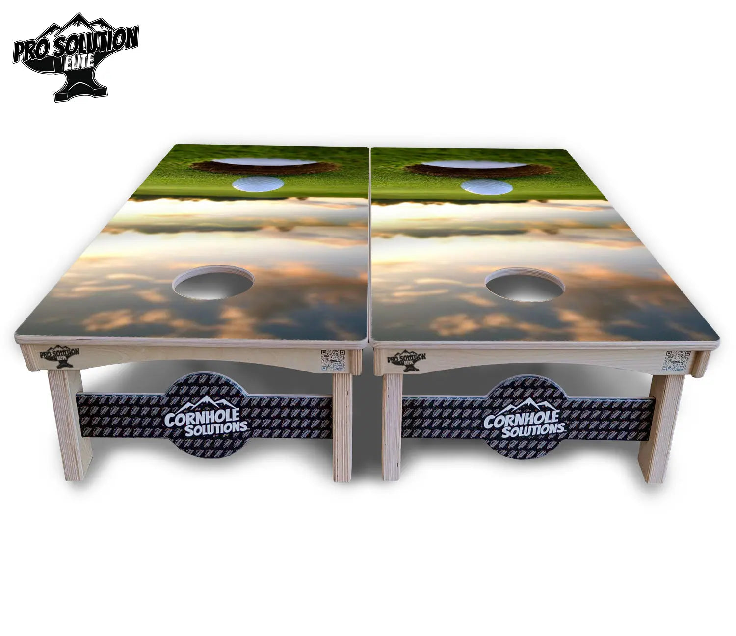 Golf Course Sunset Cornhole Boards - Pro Solution Elite Series by Cornhole Solutions, custom cornhole board detail photo 9