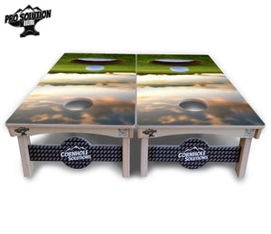Golf Course Sunset Cornhole Boards - Pro Solution Elite Series by Cornhole Solutions, custom cornhole board detail photo 9