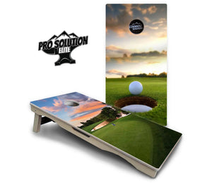 Golf Course Sunset Cornhole Boards - Pro Solution Elite Series by Cornhole Solutions, custom cornhole board detail photo 12