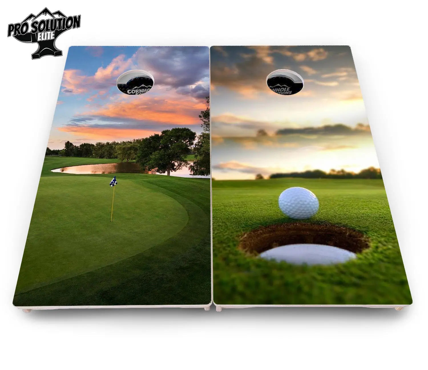 Golf Course Sunset Cornhole Boards - Pro Solution Elite Series by Cornhole Solutions, custom cornhole board detail photo 13