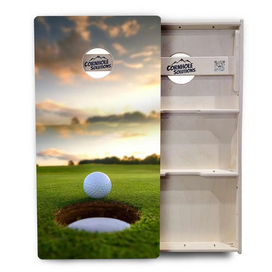 Golf Course Sunset Cornhole Boards - Professional Tournament Series by Cornhole Solutions, custom cornhole board detail photo 3