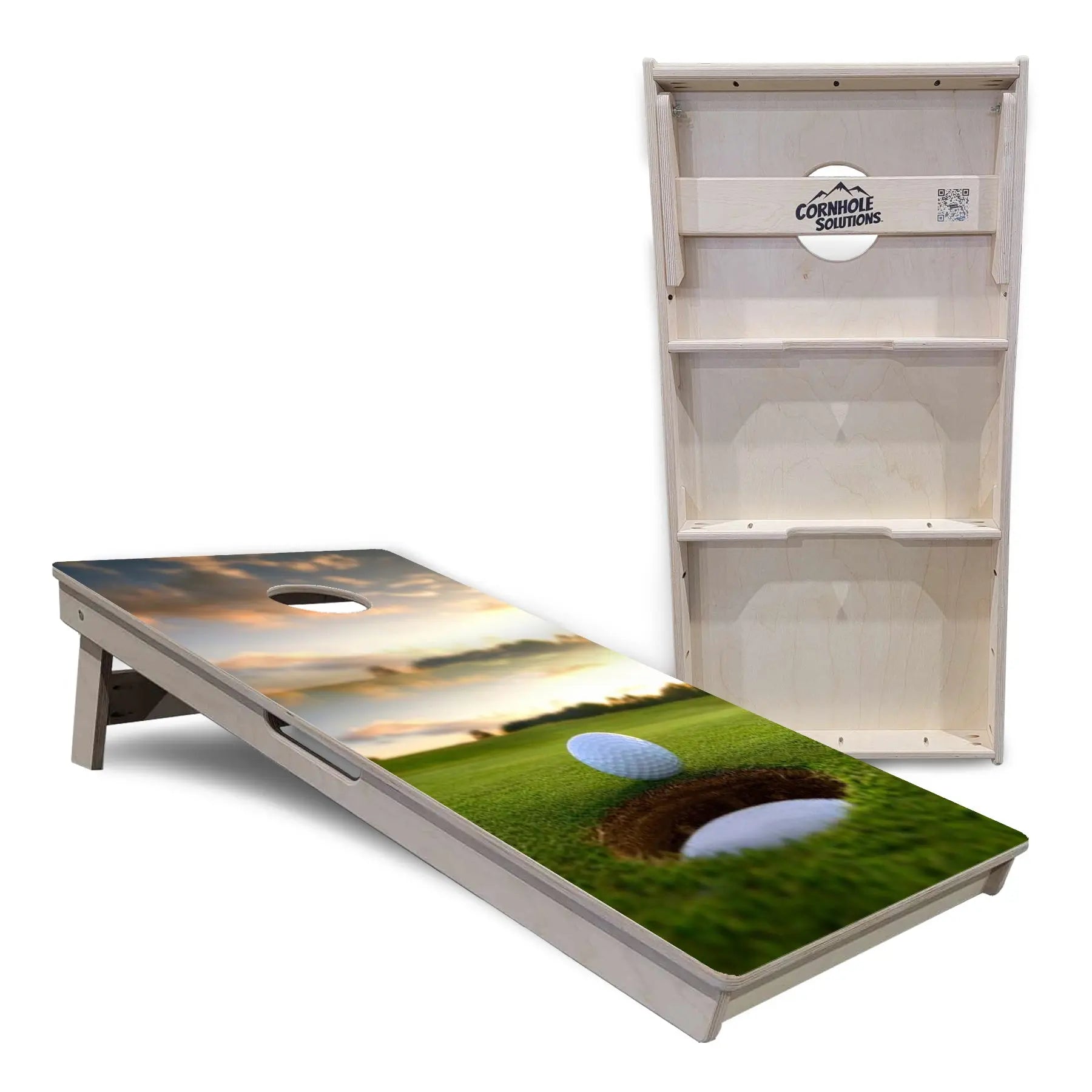 Golf Course Sunset Cornhole Boards - Professional Tournament Series by Cornhole Solutions, custom cornhole board detail photo 6