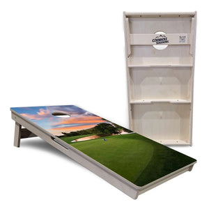 Golf Course Sunset Cornhole Boards - Professional Tournament Series by Cornhole Solutions, custom cornhole board detail photo 7
