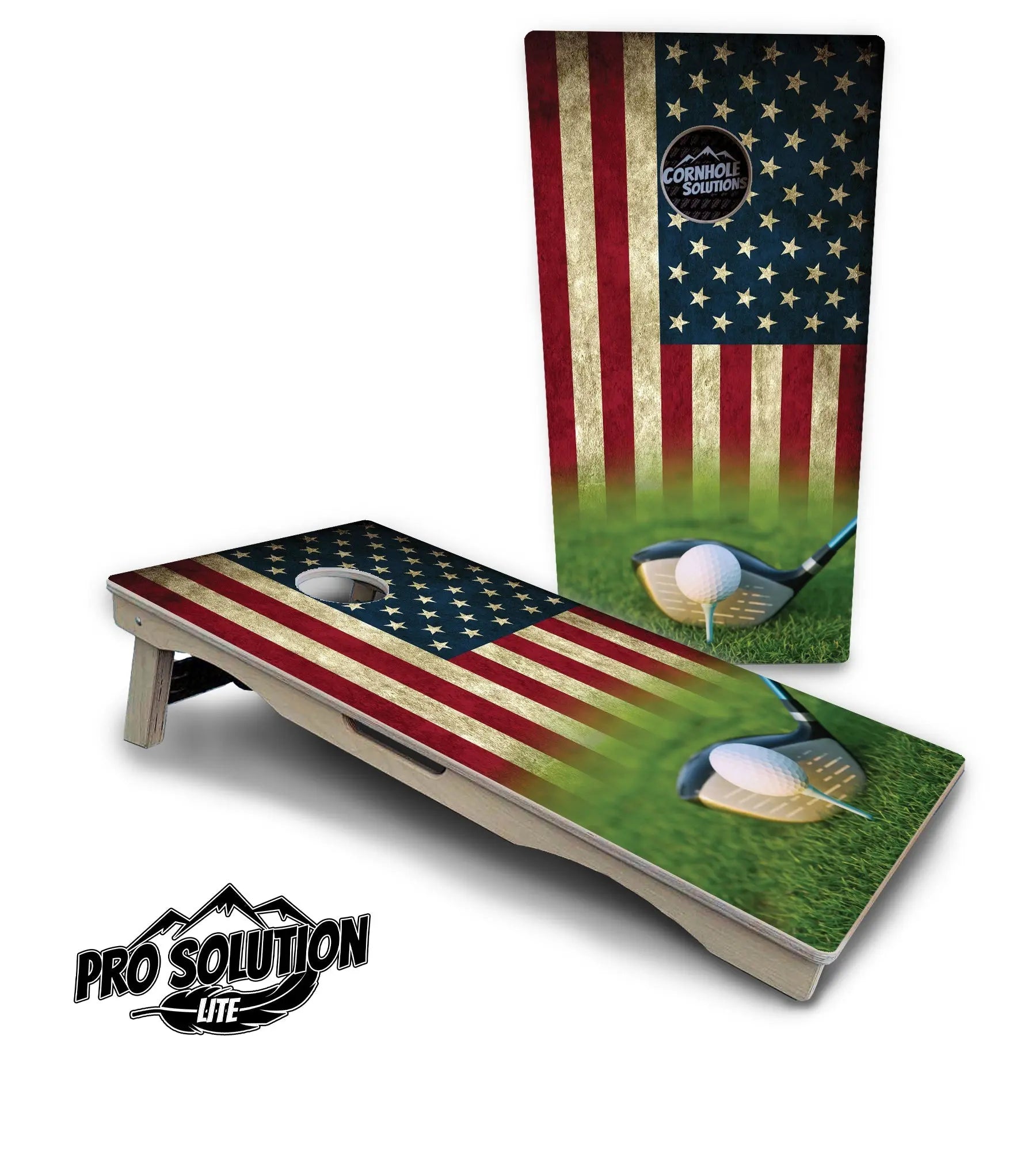 Golf Flag Cornhole Boards - Pro Solution Lite Series by Cornhole Solutions, custom cornhole board detail photo 5