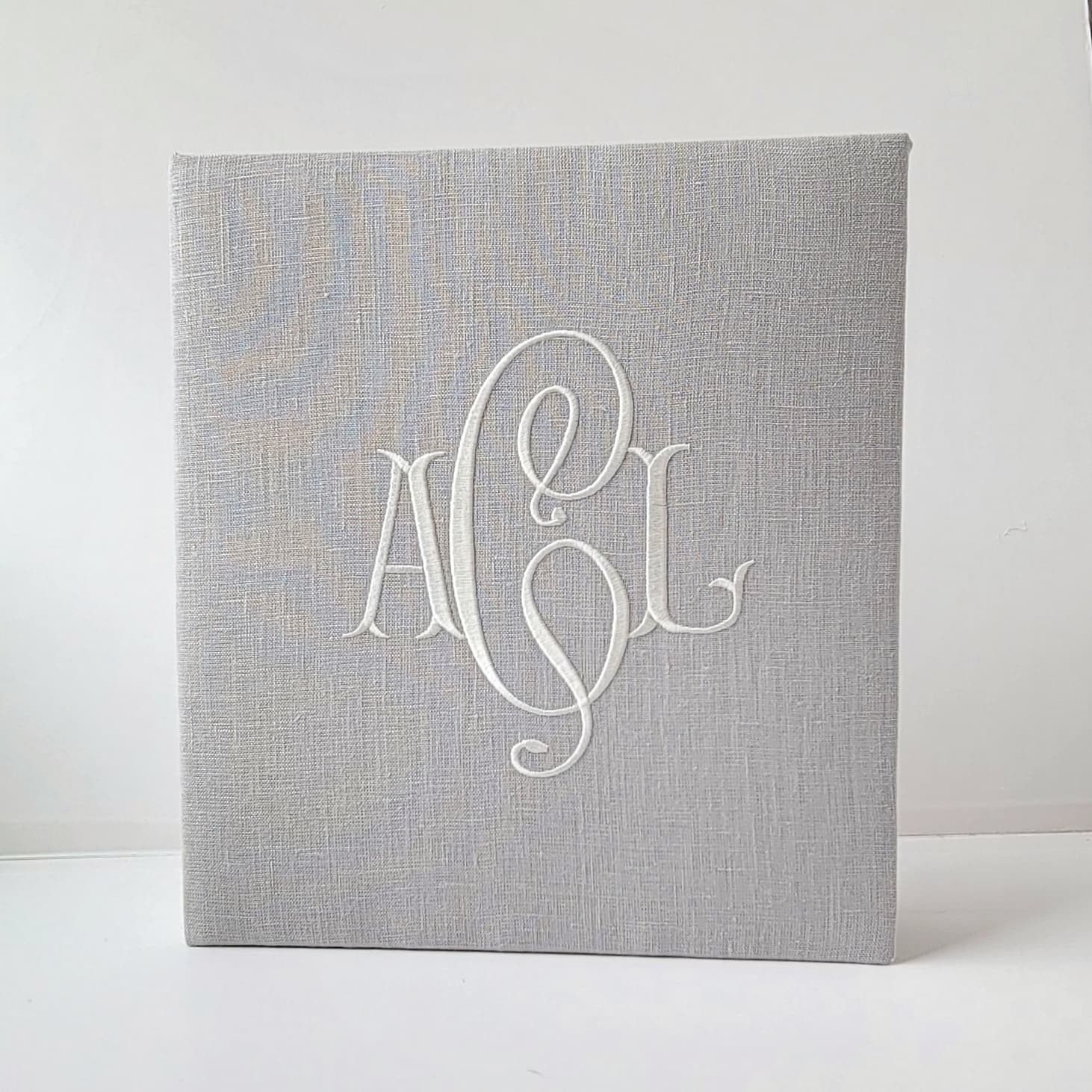 Baby Memory Book - Gray Linen (w/o Bow) by AP Creations in Tuscaloosa, paper gift detail photo 3