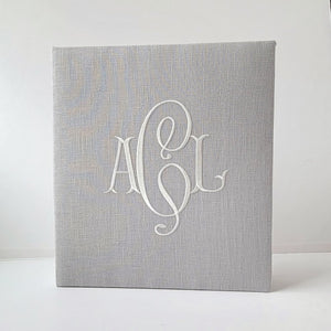 Baby Memory Book - Gray Linen (w/o Bow) by AP Creations in Tuscaloosa, paper gift detail photo 3