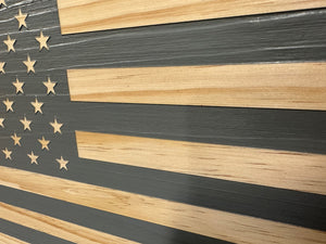 American Flag Decorative & Secure Wall-Mounted Gun Cabinet (Gray) by Bellewood Designs, Southern home decor detail photo 10