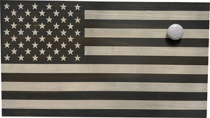 American Flag Decorative & Secure Wall-Mounted Gun Cabinet (Gray & White) by Bellewood Designs, Southern home decor detail photo 4