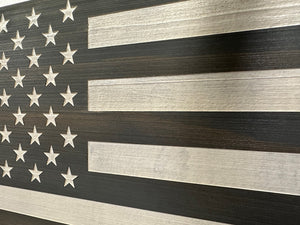 American Flag Decorative & Secure Wall-Mounted Gun Cabinet (Gray & White) by Bellewood Designs, Southern home decor detail photo 9