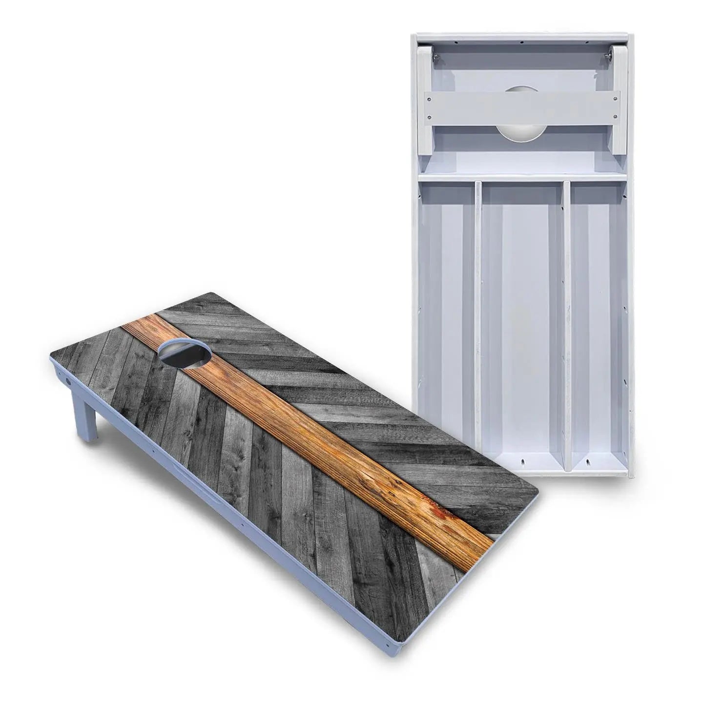Grey Herringbone Cornhole Boards - All Weather Series by Cornhole Solutions, handmade jewelry main product photo