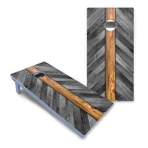 Grey Herringbone Cornhole Boards - All Weather Series by Cornhole Solutions, handmade jewelry detail photo 2