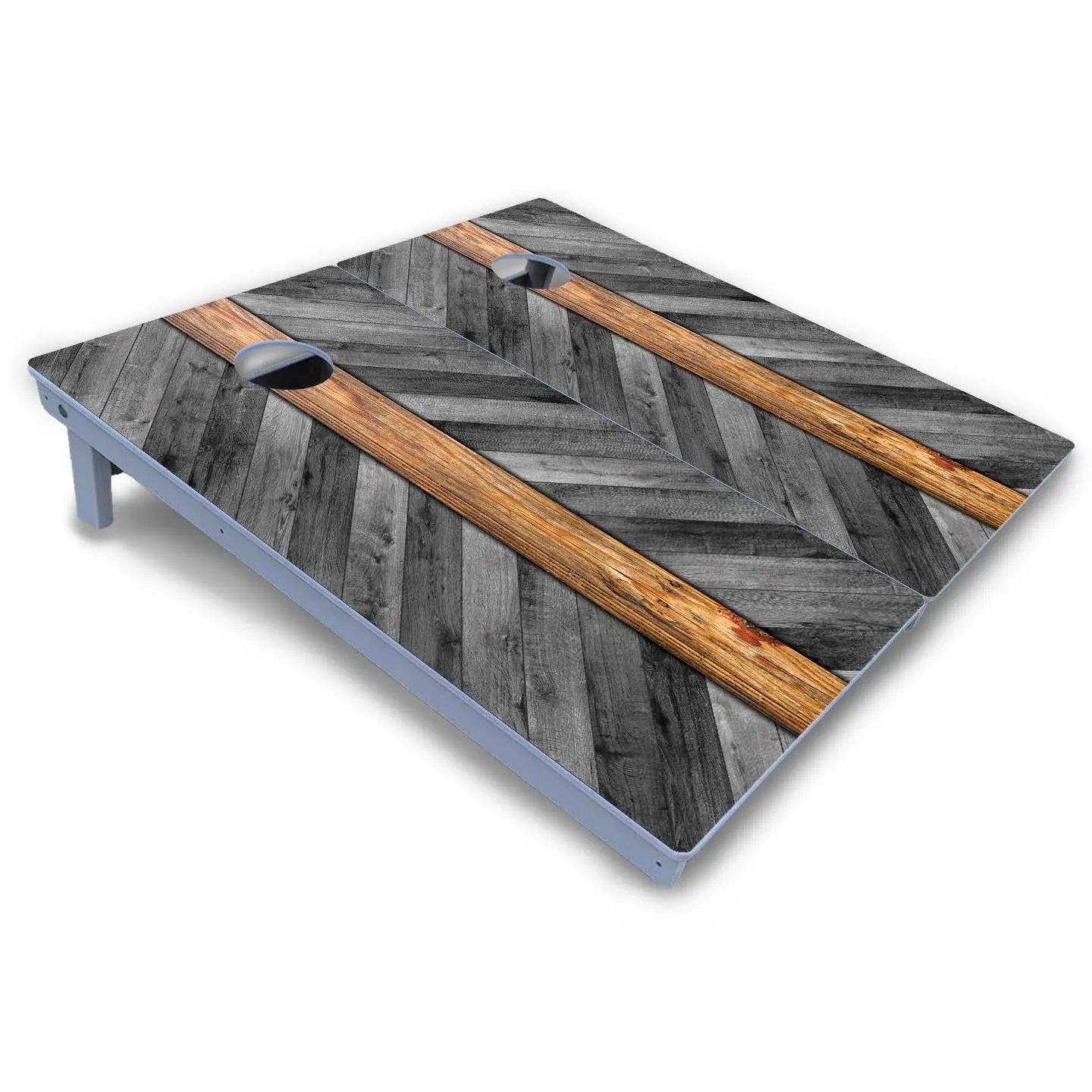 Grey Herringbone Cornhole Boards - All Weather Series by Cornhole Solutions, handmade jewelry detail photo 3