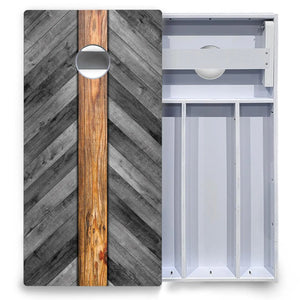 Grey Herringbone Cornhole Boards - All Weather Series by Cornhole Solutions, handmade jewelry detail photo 4