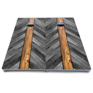 Grey Herringbone Cornhole Boards - All Weather Series by Cornhole Solutions, handmade jewelry detail photo 5