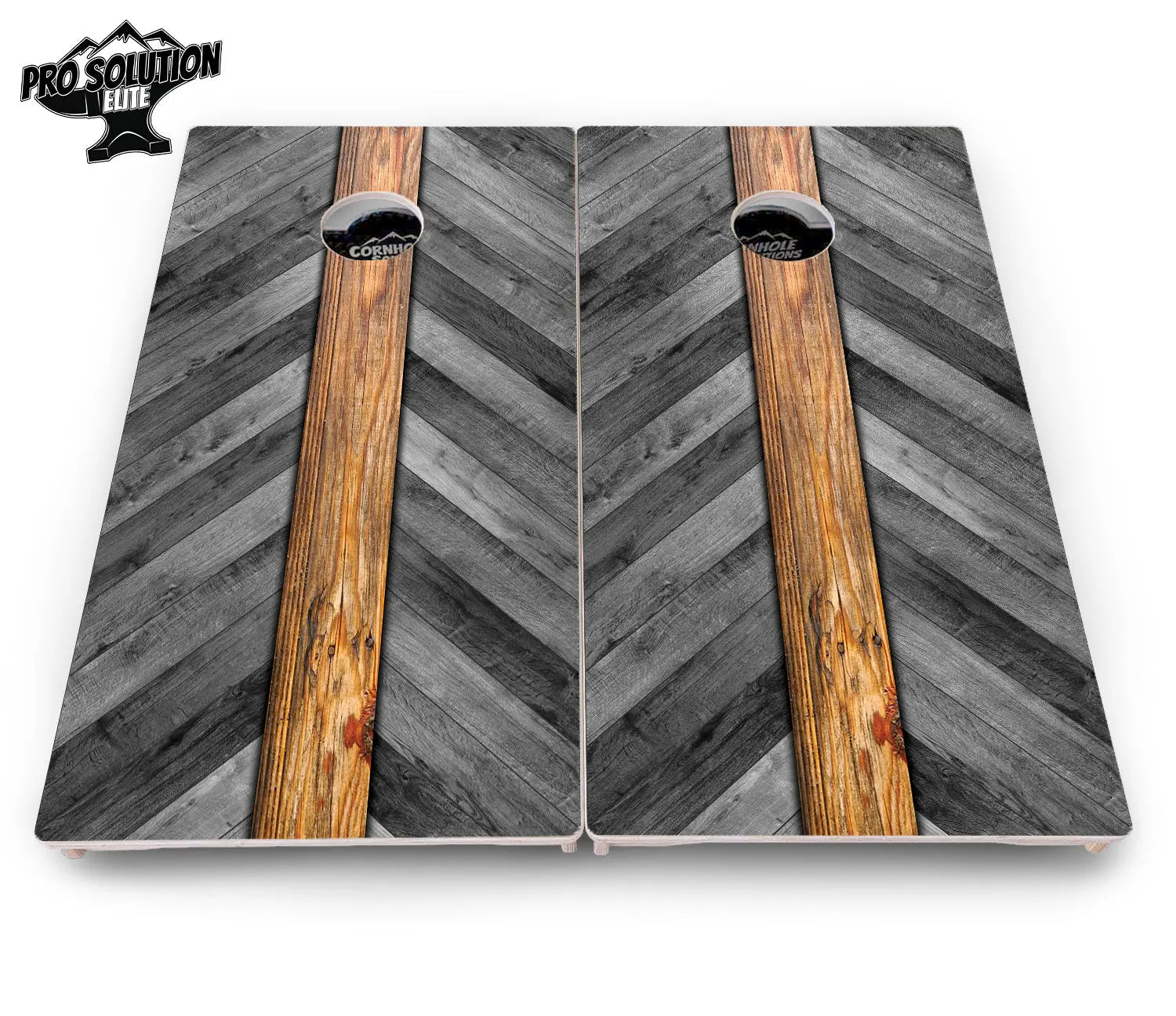 Grey Herringbone Cornhole Boards - Pro Solution Elite Series by Cornhole Solutions, handmade jewelry detail photo 4