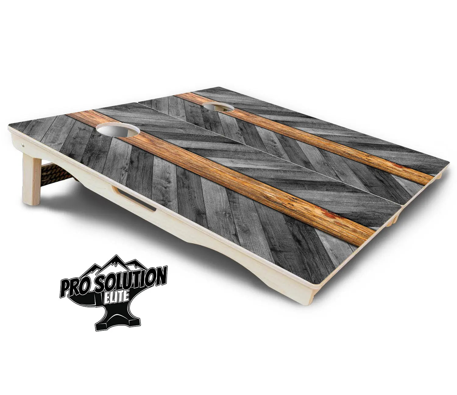 Grey Herringbone Cornhole Boards - Pro Solution Elite Series by Cornhole Solutions, handmade jewelry detail photo 5