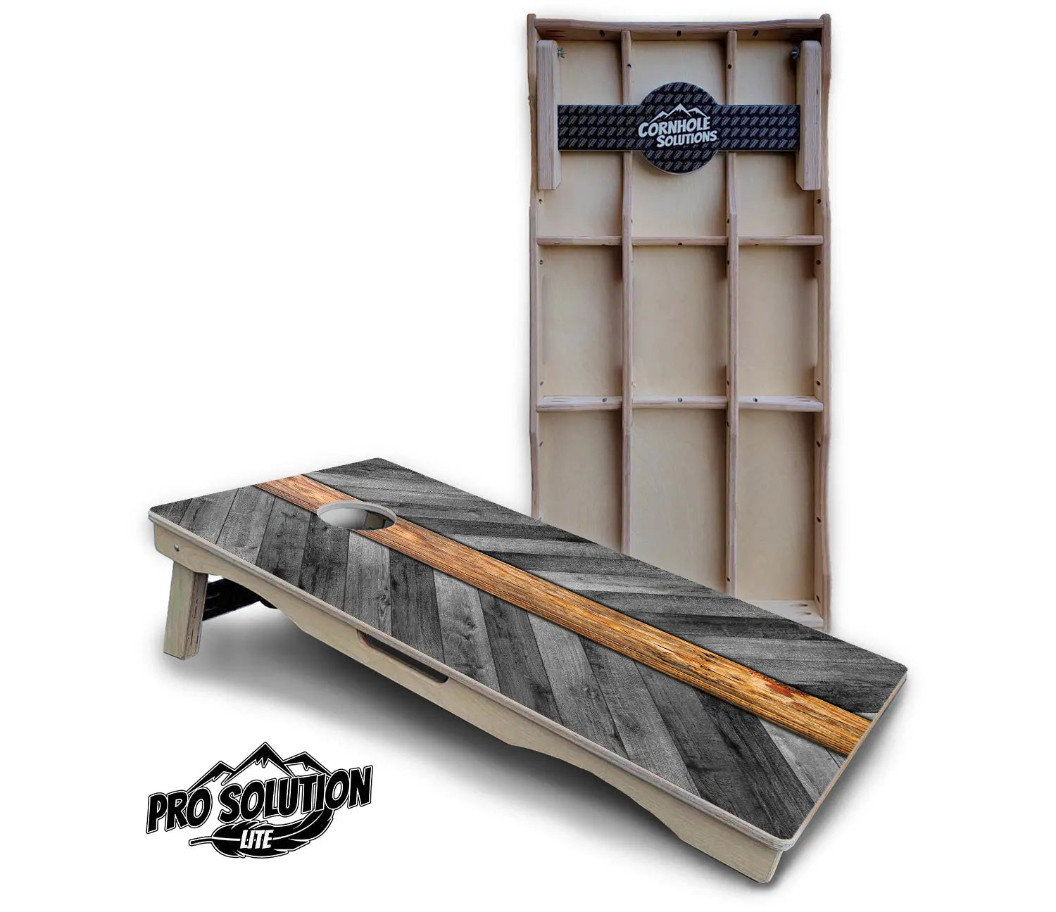 Grey Herringbone Cornhole Boards - Pro Solution Lite Series by Cornhole Solutions, handmade jewelry main product photo