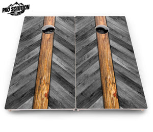 Grey Herringbone Cornhole Boards - Pro Solution Lite Series by Cornhole Solutions, handmade jewelry detail photo 4