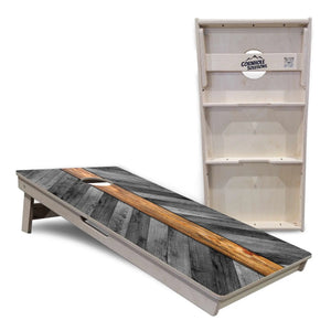 Grey Herringbone Cornhole Boards - Professional Tournament Series by Cornhole Solutions, handmade jewelry detail photo 5