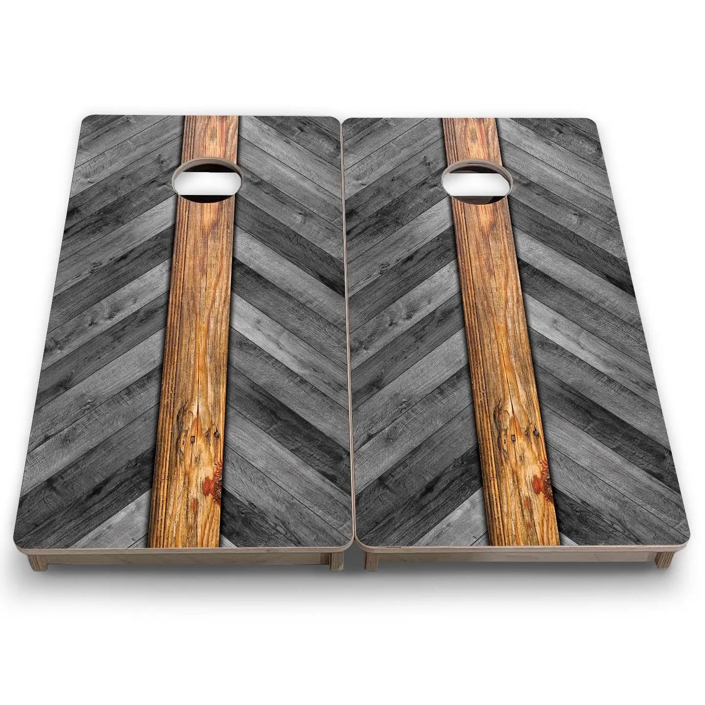 Grey Herringbone - Mini or Vacation Size Cornhole Boards by Cornhole Solutions, handmade jewelry detail photo 4