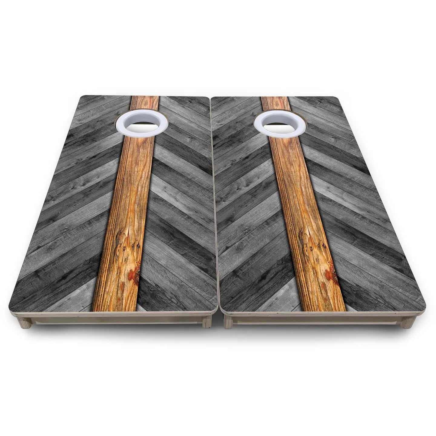 Grey Herringbone - Mini or Vacation Size Cornhole Boards by Cornhole Solutions, handmade jewelry detail photo 5