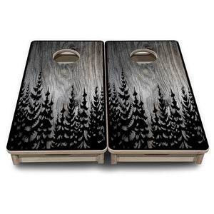 Grey Pine Trees - Mini or Vacation Size Cornhole Boards by Cornhole Solutions, custom cornhole board detail photo 2