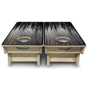 Grey Pine Trees - Mini or Vacation Size Cornhole Boards by Cornhole Solutions, custom cornhole board detail photo 5