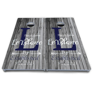 Grey Slat Wood Cornhole Boards - All Weather Series by Cornhole Solutions, custom cornhole board detail photo 4