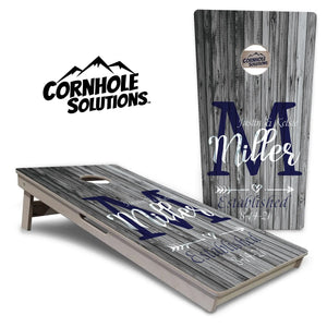 Grey Slat Wood Cornhole Boards - Professional Tournament Series by Cornhole Solutions, custom cornhole board main product photo