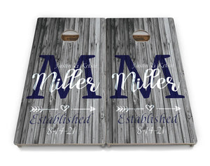 Grey Slat Wood Cornhole Boards - Professional Tournament Series by Cornhole Solutions, custom cornhole board detail photo 4