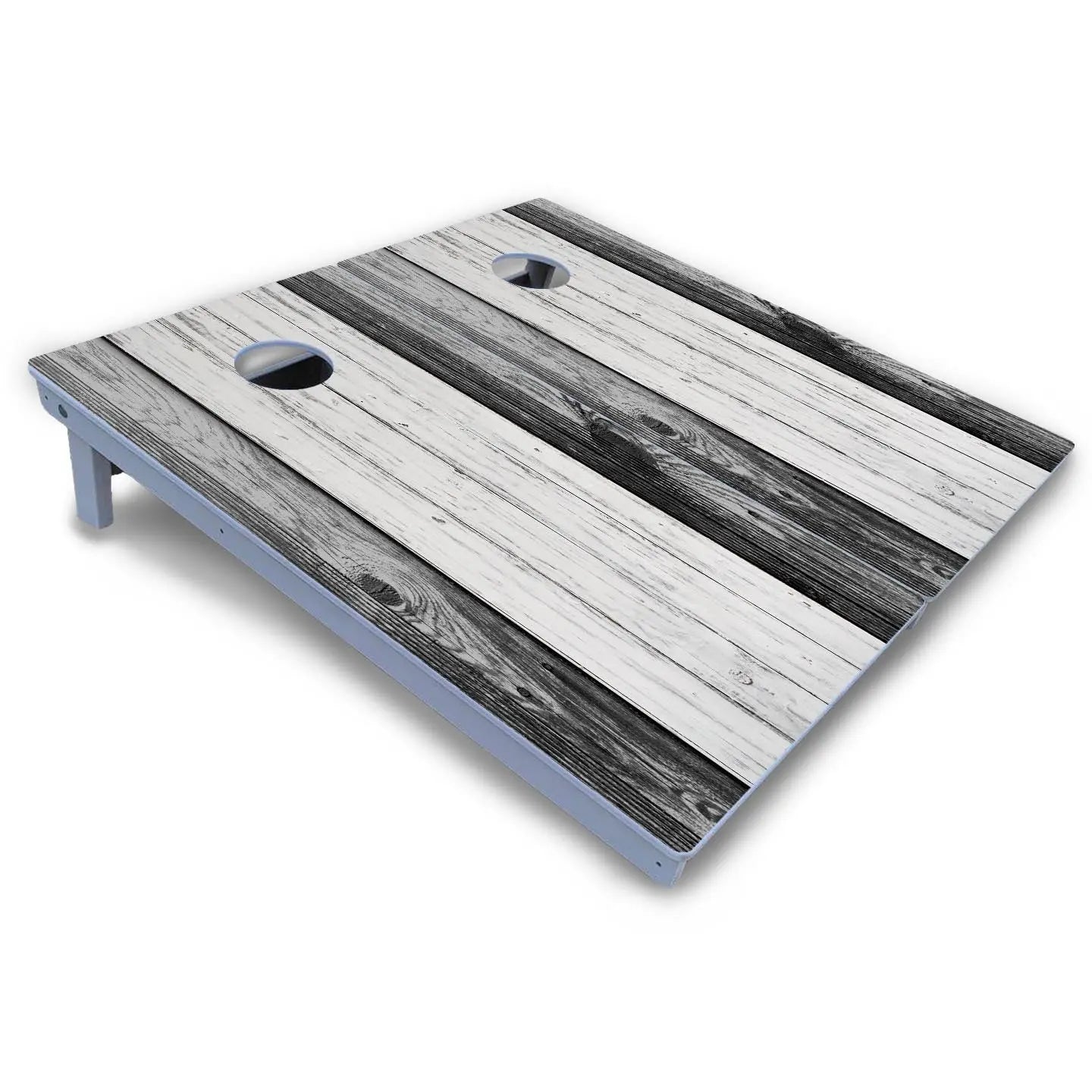 Grey Two Tone Slats Cornhole Boards - All Weather Series by Cornhole Solutions, custom cornhole board detail photo 3