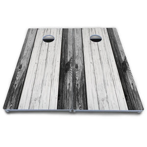 Grey Two Tone Slats Cornhole Boards - All Weather Series by Cornhole Solutions, custom cornhole board detail photo 5