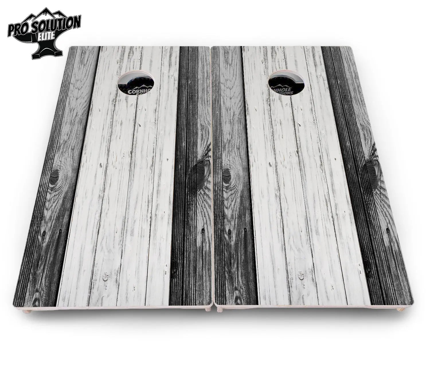 Grey Two Tone Slats Cornhole Boards - Pro Solution Elite Series by Cornhole Solutions, custom cornhole board detail photo 4