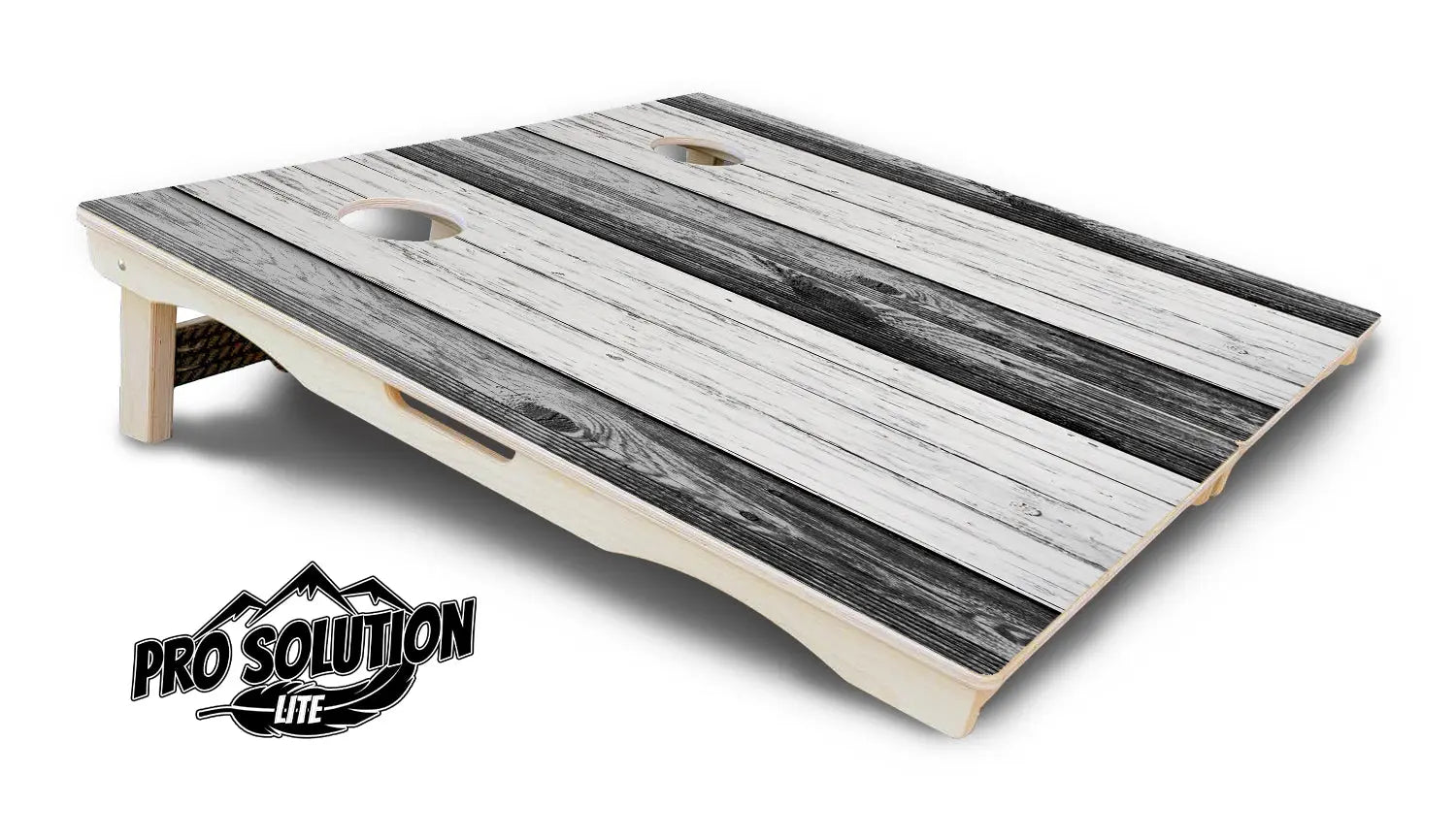 Grey Two Tone Slats Cornhole Boards - Pro Solution Lite Series by Cornhole Solutions, custom cornhole board detail photo 4