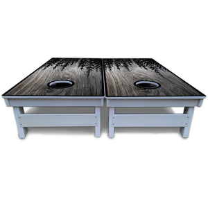 Greyscale Pine Trees Cornhole Boards - All Weather Series by Cornhole Solutions, custom cornhole board detail photo 5