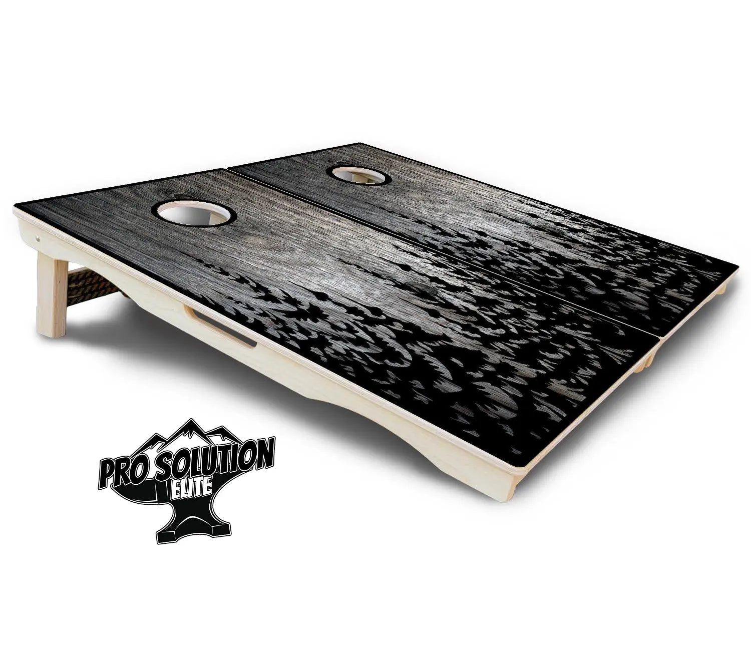 Greyscale Pine Trees Cornhole Boards - Pro Solution Elite Series by Cornhole Solutions, custom cornhole board detail photo 5